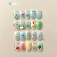 K Pop Nails, Ombre Acrylic Nails, Dress Makeup, Nail Paint, Natural Nails, Short Nails, Nails Inspiration