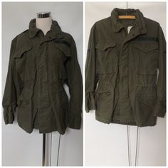 vintage 70s military jacket - size extra small XS on tags, see measurements for fit - front chest and hip pockets - jacket has full zip up front with snapping cover - army green trench mid thigh coat - 1970s unisex grunge hippie fashion - cotton canvas LABEL -- alpha industries inc MATERIAL -- no tags -- I assume a heavy duty cotton canvas which is more than likely waterproof CONDITION -- great worn in vintage -- ready to wear MEASUREMENTS IN INCHES size -- extra small on tags -- a men's size XS Hippie Mode, Hippie Grunge, Hipster Tops, Grunge Hippie, Women Trucker, Mode Hippie, Hippie Fashion, Pocket Jacket, Oxford Shirt