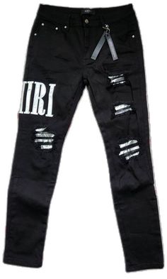 Black Ripped Pants For Streetwear, Ripped Black Pants For Streetwear, Amiri Pants, Orange Joggers, Slim Fit Ripped Jeans, Printed Jogger Pants, Ripped Jeans Men, Red Trench Coat, Printed Joggers