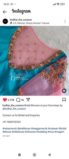 Bridal Couture, Pink Blouse, Silk Blouse, Silk Sarees, Couture, 10 Things