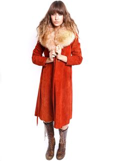 Love this look-- Vintage Clothing Coats & Jackets, Vintage Fall Outerwear With Faux Fur Lining, Long Penny Lane Coat, Penny Lane Coat 70s, Vintage Penny Lane Coat, Red Faux Fur-lined Outerwear For Fall, White Fashion Sneakers, Bohemian Fall, Fur Collar Coat