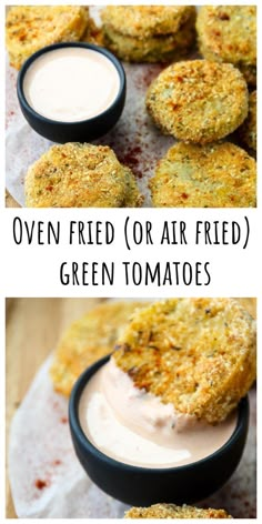 two images showing different types of fried food and the same image with text overlay