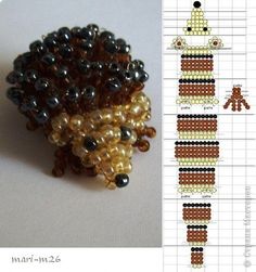 an image of beaded teddy bear brooch with instructions on how to sew