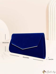 BirdinBag - Velvet Evening Clutch: Elegant Crossbody Bag for Weddings, Parties, and Special Occasions Blue Envelope Bag For Formal Occasions, Elegant Blue Envelope Bag, Blue Clutch Bag For Wedding Guest, Envelope Bag, Clutches, Word Wrap, Evening Clutch, Diy Supplies, Chain Bags