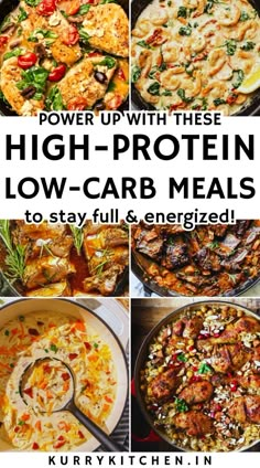 high protein low carb meals to stay full and energized