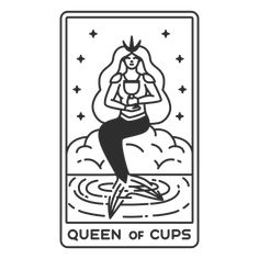 Tarot card queen of cups filled stroke PNG Design 2 Of Cups Tarot Tattoo, Queen Of Cups Tarot Tattoo, Queen Of Cups Tattoo, Queen Of Cups