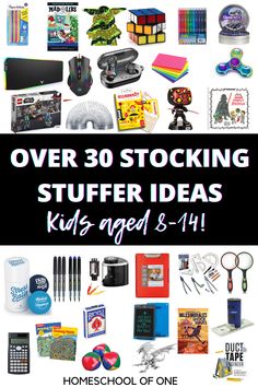 the back to school sale is over 30 stocking stuff for kids aged 8 - 11