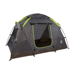 a tent with the door open on a white background