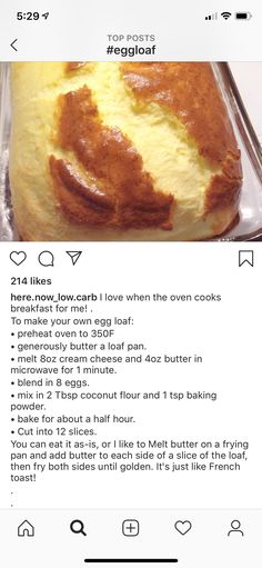 an app showing the recipe for baked goods on its iphone screen, with text reading top posts regular