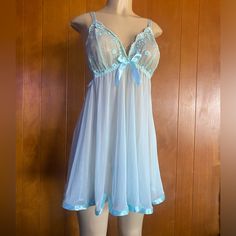 Night Wear In Blue Never Been Worn No Tags Beautiful Sleep With Luxury Sheer Blue Nightgown For Bedtime, Sheer Blue Nightgown, Blue Sheer Sleeveless Nightgown, Blue Sheer Nightgown, Coquette Blue Summer Sleepwear, Blue Sheer Fitted Sleepwear, Blue Fitted Sheer Sleepwear, Fitted Sheer Blue Sleepwear, Fitted Blue Sheer Sleepwear