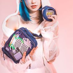 Color: Dark blue•Light blueMaterial: PU Size Length(cm)(inch) Width(cm)(inch) Height(cm)(inch) One Size 20/7.87 6.5/2.16 16/6.29 Blue Harajuku Shoulder Bag For Daily Use, Blue Harajuku Style Shoulder Bag For Daily Use, Blue Harajuku Style Shoulder Bag, Blue Bags With Zipper Closure For Streetwear, Kawaii Shopping, Punk Denim, Gradient Hair, Ita Bag, Long Curly Wig