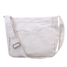 Material: Canvas Bag Type: shoulder/crossbody. Size: width 12 inches, height is 12 inches, gusset 3 inches Shoulder strap: 47 inches Crossbody Bucket Bag With Pockets, White Canvas Crossbody Hobo Bag, Canvas Shoulder Bag With Adjustable Strap, Canvas Crossbody Bag With Adjustable Strap, Canvas Crossbody Bag With Cell Phone Pocket, Canvas Crossbody Shoulder Bag With Removable Pouch, Canvas Shoulder Bag With Cell Phone Pocket, Canvas Crossbody Shoulder Bag With Cell Phone Pocket, On-the-go Crossbody Canvas Bag With Adjustable Strap