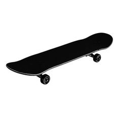 a black skateboard is shown on a white background with no image in the bottom right corner