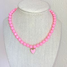 Your little one will love to accessorize with this cute heart necklace! It is made with pink faceted beads and a heart charm. It will make any outfit more special!  This stretchy necklace fits right over your head so it's easy to put on- no clasps needed.  🤍 Please check all selections prior to check out. Our custom jewelry is made to order so all sales are final. 🤍 The necklace is beautifully packaged and ready to gift. Receipts are never included. If you want to include a special note, pleas Toddler Valentine Gifts, Necklace For Kids, Valentines Accessories, Toddler Bracelet, Vday Gifts, Valentines Bracelets, Valentine Gifts For Kids, Heart Charm Necklace, Toddler Valentines