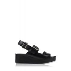 Carven Black Leather Platform Sandal Modern Shoes, Leather Platform Sandals, Fashion Socks, Pretty Shoes, High Heels Stilettos, Sandal Fashion, Salvatore Ferragamo Flats