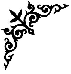 a black and white image of an ornate design on a white background with the word love written