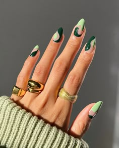 Or at least screenshot. Green Nail Designs, Minimal Nails, Nails 2024, Funky Nails, Fire Nails, Chic Nails, Pretty Acrylic Nails, Best Acrylic Nails, Nail Arts