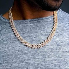 Gold Presidents Cuban Link 14k Yellow Gold / 18" Diamond Prong Cuban Link Choker (12mm) in Yellow Gold Chains For Men Gold, Cuban Link Choker, Gold Cuban Link Chain, Gold Chains For Men, Choker Style, Hip Hop Jewelry, Cuban Link Chain, Cuban Link, Chains For Men