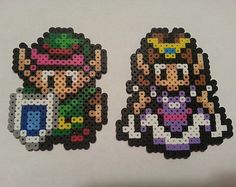 two pieces of pixel art made to look like video games characters