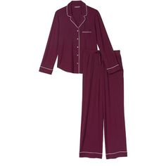 Victoria’s Secret Modal Pajama Set Size M - Medium Regular Inseam For The Pants 30” New With Tags! Beautiful Burgundy Color With White Lining Super Comfortable Perfect For Sleep Purple Pajama Set, Vs Pj Set, Pijama Victoria Secrets, Vs Pjs, Lazy Fits, Vs Pajamas, Purple Pajamas, Satin Pajama Pants, Silk Pjs