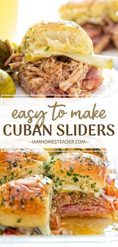 easy to make cuban sliders with ham and cheese