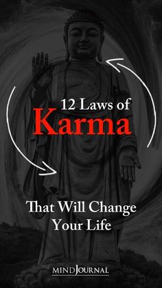 buddha with the title 12 laws of karma that will change your life