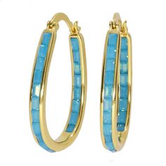 Stone Type: Austrian Crystals Plating: 18K Gold Metal: Brass Closure Type: Secure French Lock Stone Color: Light Blue Comes with Chamonix Gift Pouch Ear Ring, Crystal Hoop Earrings, Classic Earrings, Sapphire Earrings, Blue Earrings, Unique Charms, Leaf Earrings, Blue Crystals, Unique Earrings