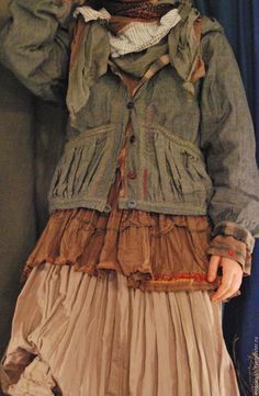 Medieval Peasant, Dress Impress, Funky Clothes, Creative Clothing, Mori Fashion, Lagenlook Style, Forest Girl, Twill Jacket