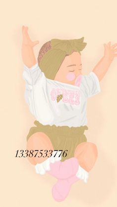 an image of a baby that is sitting on the ground with her hands in the air