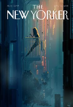 the new yorker movie poster with an image of a woman standing on a balcony