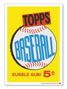 the topps baseball bubble gum 5 cents