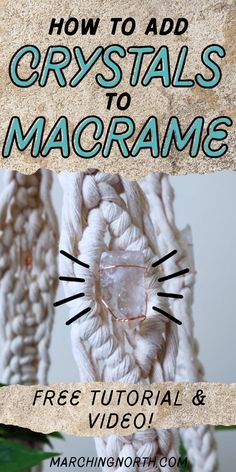 how to add crystalls to macrame with free video and printable instructions