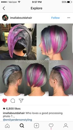 Hair Color Crazy, Pinterest Hair, Funky Hairstyles, Short Hair Color, Creative Hairstyles