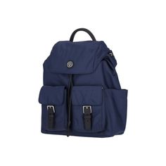 Tory Burch Ladies Backpack. SKU: 85061-403. Color: Royal Navy. Size: H: 13.4" x L: 10.8" x D: 5.2". Tory Burch Royal Navy Virginia Nylon Flap Backpack. Tory Burch Backpack. SKU: 85061-001. Color: Black. Size: H: 13.4" x L: 10.8" x D: 5.2". Tory Burch Ladies Nylon Flap Backpack In Black. Made of 100% recycled nylon, this backpack features a silver-tone hardware, flap with magnetic snap and drawstring closure, adjustable webbing shoulder straps, webbing top handle with PU leather cover with 3.2" (8 cm) drop, 2 water bottle pockets, 1 exterior zipper pocket, 2 exterior flap pockets with magnetic snap closure, 1 interior zipper pocket, 1 interior slit pocket. Tory Burch Backpack, Ladies Backpack, Navy Handbag, Navy Backpack, Flap Backpack, Versace Watch, Denim Shoes, Fragrance Gift Set, Crossbody Messenger Bag