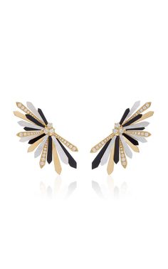 Colette Jewelry Exclusive 18K Yellow Gold Penacho Earring Adina Reyter, Jewelry Luxury, Fine Jewellery Earrings, Women's Jewelry, Designer Jewelry, Moda Operandi, Diamond White, Ear Piercings, Fashion Collection