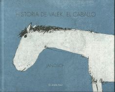 a white horse standing in front of a blue sky with words written on the side