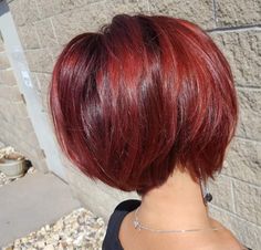 Aveda red Dark Red Bob, Shoulder Haircuts, Shoulder Haircut, Haircuts Women, Mahogany Hair, Hair Color Mahogany, Angled Bob Haircuts, Aveda Hair, Short Red Hair