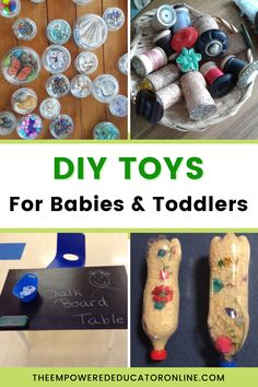 toys for babies and toddlers with the title diy toys for babies and toddlers