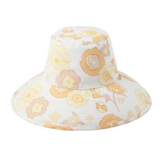 Retro Floral Prints, Bucket Hat. New With Tags And Never Been Worn! Adjustable Brimmed Sun Hat With Floral Print, Multicolor Floral Print Hat, White Floral Print Beach Hat, Floral Print Sun Hat For Summer, Cream Bucket Hat With Flat Brim, Beach Hats With Floral Print In Cotton, Cream Bucket Hat One Size Fits Most, Cream Sun Hat For Spring, Vintage Beige Bucket Hat