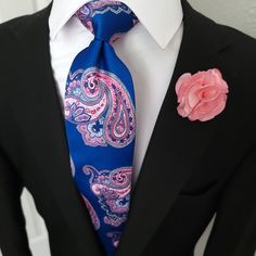 Treat yourself with a new pattern and splash of color to your look with this unique tie set. 100% Micro Fiber Handmade Package Includes: Tie Length: 59" Width: 3" Warm iron if needed Blue Paisley Print Ties For Business, Blue Paisley Print Business Ties, Blue Paisley Print Tie For Black Tie Events, Blue Paisley Print Ties For Black Tie Events, Blue Paisley Print Ties For Black Tie Occasion, Blue Paisley Print Tie, Blue Paisley Print Standard Tie, Jw Family, Paisley Tie