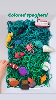 an image of a bunch of different colored objects in the shape of a sea net