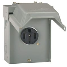 an electrical box with two outlets on the side and one outlet in the middle that is open