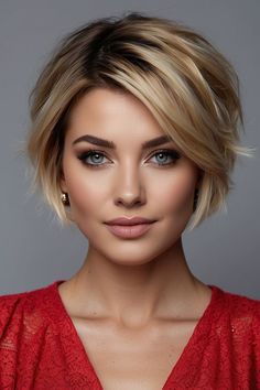 Short Messy Hair Women, Short Bobs Haircuts, French Haircuts, Short Layered Bob Hairstyles, Hairstyle Short, Chin Length Hair, Women Ideas