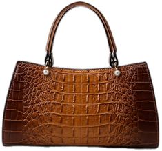 Elegant Brown Crocodile Pattern Bag, Elegant Brown Crocodile Pattern Shoulder Bag, Elegant Brown Bag With Crocodile Pattern, Crocodile Pattern, Pearl Types, Boston Bag, Bird In Bag, American Style, Women Handbags