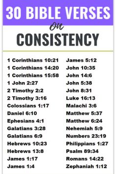 the ten bible verses on constiency with purple and white text, which reads