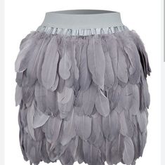 Grey Feather Skirt New With Tags Elastic Waist And Measures 15.5 Inches When Laying Flat Length: 19 Inches Any Imperfections Are Shown In Photos Feather Skirt, A Line Shorts, A Line Mini Skirt, Amazon Women, Black Mini, A Line Skirt, A Line Skirts, Shoes Jewelry, Tulle Skirt