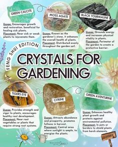 the crystals for gardening poster is shown