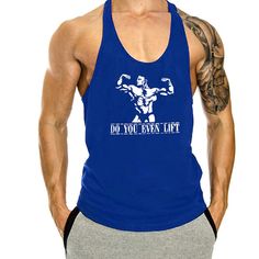 Fitness Tank Top, Sports Vest, Short Denim, Men's Muscle, Mens Sportswear, Sporty Look, Workout Tank Tops