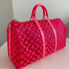 Louis Vuitton Keepall 50 Bandouliere Mesh Monogram Pink – Bags Alora Hot Pink Louis Vuitton Bag, Pink Louis Vuitton Bag, Louis Vuitton Duffle Bag, Louis Vuitton Keepall 50, Pink Bags, Louis Vuitton Pink, Girly Bags, Louis Vuitton Keepall, Virgil Abloh