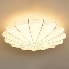 a ceiling light that is on in a room